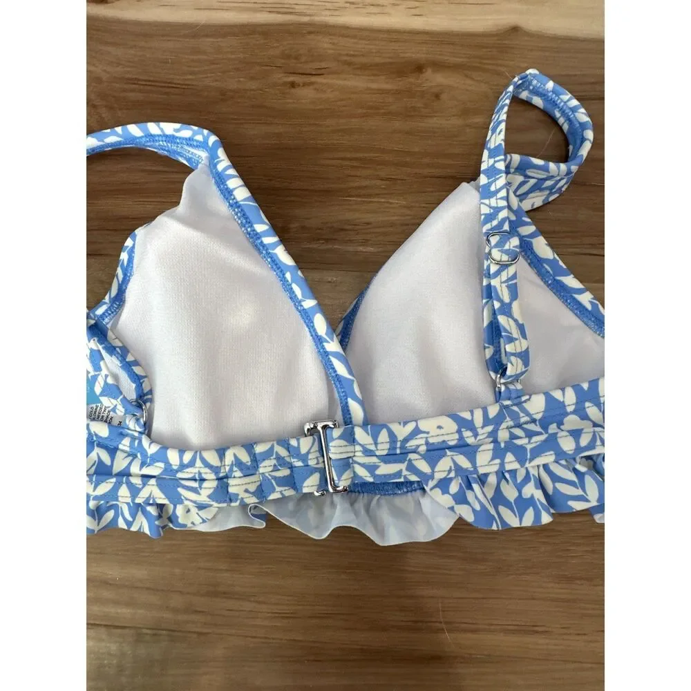 NWT Draper James Summer Picnic OTS Ruffle Triangle Bikini Top Size XS